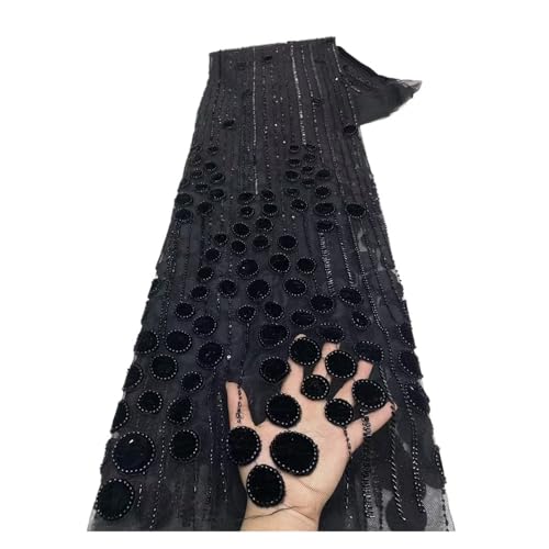 5 Yards Zwei Farben Große Und Kleine Tupfen Beflockung Anregung Applikation Spitze Stoff Leistung Kleidung Stickerei Stoffe(8) von CCZRD