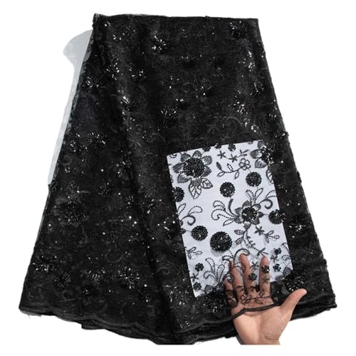 Afrikanische Mesh Pailletten Spitze Stoff Französisch Tüll Spitze Mit Pailletten Nigerian Luxus Stoff For Frauen Kleider 5yard(7) von CCZRD