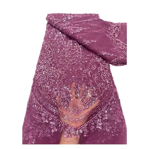 Afrikanische Spitze Mit Perlen, Nigerianischer Tüll-Spitzenstoff, Senegal-Stil For Frauen, Kleid, 5 Yards(1) von CCZRD