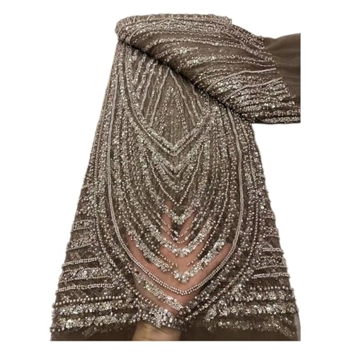 Afrikanische Spitzenstoffe For Frauen, Traditionelle Party, Nigerianische Tüllspitze Mit Steinen, Modischer Senegal-Stil, 5 Yards(1) von CCZRD