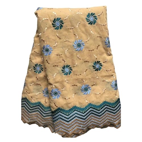 Afrikanischer Afrikanischer Baumwoll-Spitzenstoff, Nigerianische Spitze, Schweiz, For Elegantes Hochzeitskleid, 5 Yard(1 DX022) von CCZRD