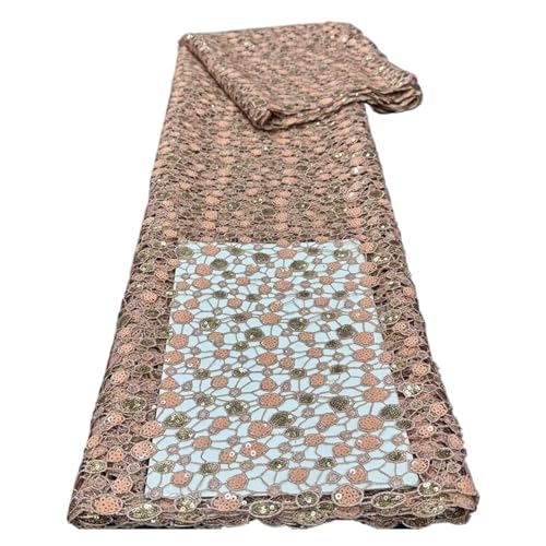 Afrikanischer Baumwoll-Spitzenstoff, Französischer Spitzenstoff, Voile-Spitze In Der Schweiz, 5 Yards(6) von CCZRD