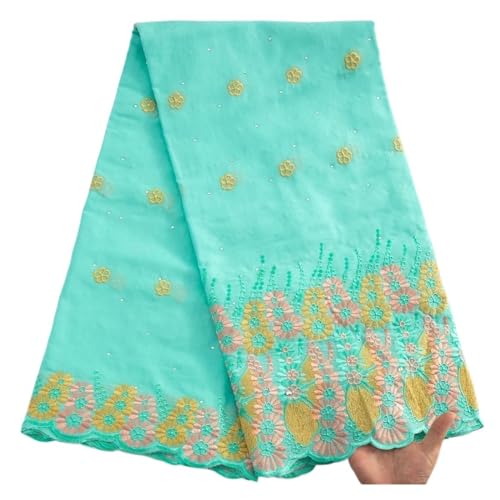 Afrikanischer Baumwoll-Spitzenstoff, Nigerianische Steine, Baumwoll-Spitzenstoff For Frauen, Abendkleider, 5 Yard(4Swiss Voile Lace) von CCZRD