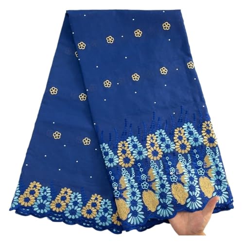 Afrikanischer Baumwoll-Spitzenstoff, Nigerianische Steine, Baumwoll-Spitzenstoff For Frauen, Abendkleider, 5 Yard(6Swiss Voile Lace) von CCZRD