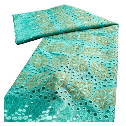 Afrikanischer Baumwoll-Spitzenstoff, Spitze, Nigerianische Baumwollspitze For Frauen, Hochzeitskleider, 2,5 Yards(TY34973) von CCZRD