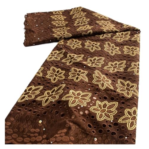 Afrikanischer Baumwoll-Spitzenstoff, Spitze, Nigerianische Baumwollspitze For Frauen, Hochzeitskleider, 2,5 Yards(TY34974) von CCZRD