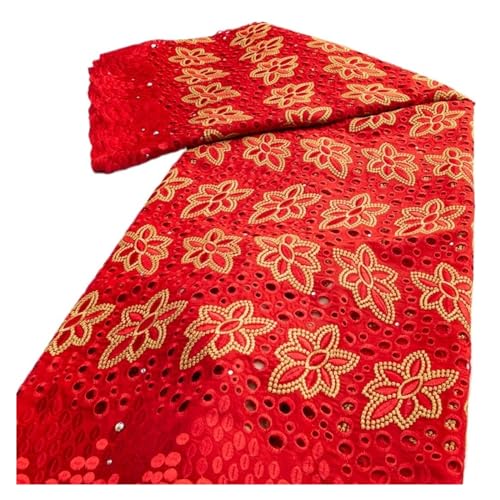 Afrikanischer Baumwoll-Spitzenstoff, Spitze, Nigerianische Baumwollspitze For Frauen, Hochzeitskleider, 2,5 Yards(TY34975) von CCZRD