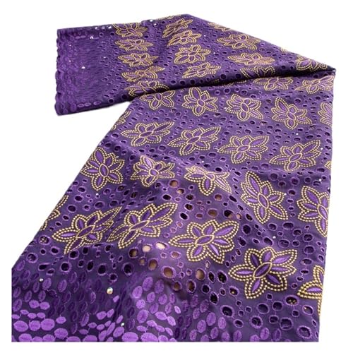 Afrikanischer Baumwoll-Spitzenstoff, Spitze, Nigerianische Baumwollspitze For Frauen, Hochzeitskleider, 2,5 Yards(TY34976) von CCZRD