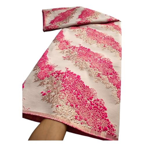 Afrikanischer Brokat-Spitzenstoff, Nigerianischer Jacquard-Spitzenstoff, Afrikanische Spitze For Damen, Abendkleider, 2,5 Yards(TY34823) von CCZRD