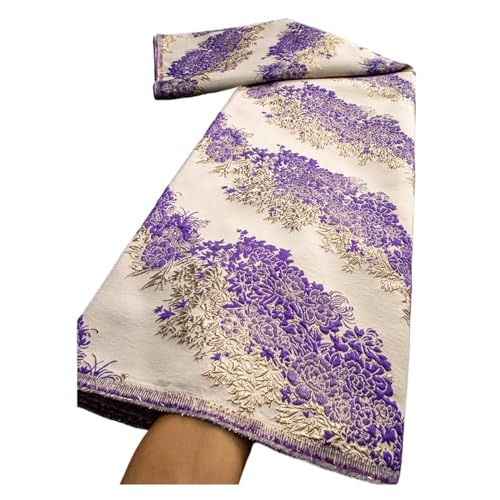 Afrikanischer Brokat-Spitzenstoff, Nigerianischer Jacquard-Spitzenstoff, Afrikanische Spitze For Damen, Abendkleider, 2,5 Yards(TY34826) von CCZRD