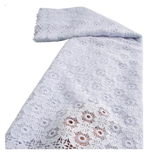 Afrikanischer Kordel-Spitzenstoff, Nigerianischer Wasserlöslicher Spitzenstoff For Frauen, Abendparty-Kleider, 2,5 Yards(TY361010) von CCZRD