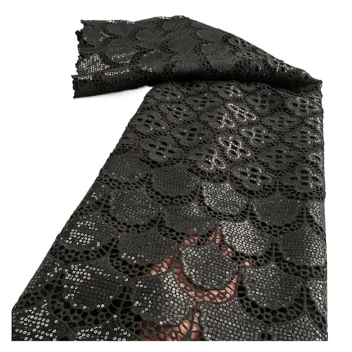 Afrikanischer Kordel-Spitzenstoff, Nigerianischer Wasserlöslicher Spitzenstoff For Frauen, Abendparty-Kleider, 2,5 Yards(TY361013) von CCZRD