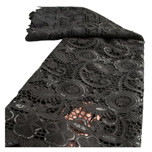 Afrikanischer Kordel-Spitzenstoff, Nigerianischer Wasserlöslicher Spitzenstoff For Frauen, Abendparty-Kleider, 2,5 Yards(TY361015) von CCZRD