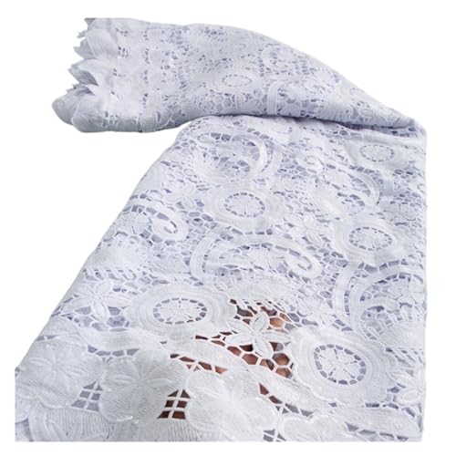 Afrikanischer Kordel-Spitzenstoff, Nigerianischer Wasserlöslicher Spitzenstoff For Frauen, Abendparty-Kleider, 2,5 Yards(TY361016) von CCZRD