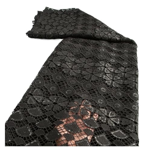 Afrikanischer Kordel-Spitzenstoff, Nigerianischer Wasserlöslicher Spitzenstoff For Frauen, Abendparty-Kleider, 2,5 Yards(TY361017) von CCZRD