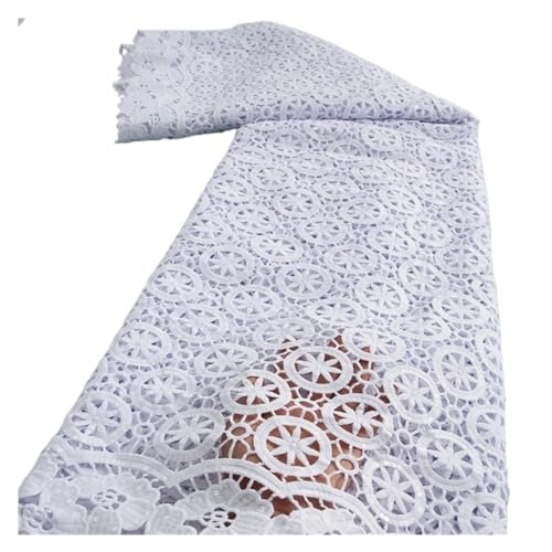 Afrikanischer Kordel-Spitzenstoff, Nigerianischer Wasserlöslicher Spitzenstoff For Frauen, Abendparty-Kleider, 2,5 Yards(TY361020) von CCZRD