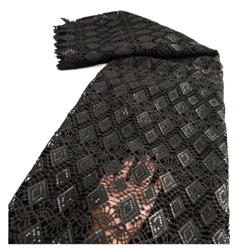 Afrikanischer Kordel-Spitzenstoff, Nigerianischer Wasserlöslicher Spitzenstoff For Frauen, Abendparty-Kleider, 2,5 Yards(TY361021) von CCZRD