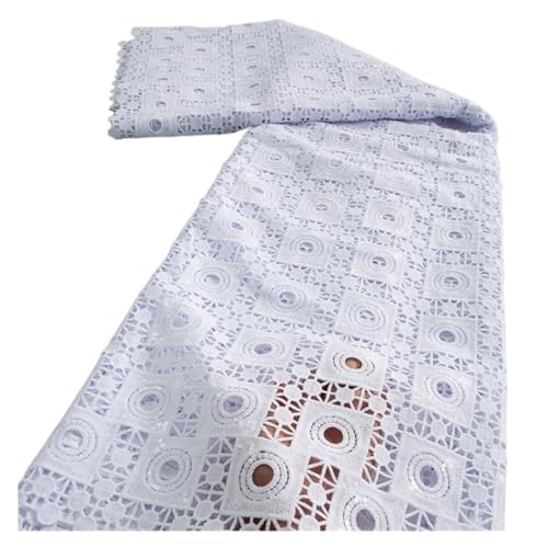 Afrikanischer Kordel-Spitzenstoff, Nigerianischer Wasserlöslicher Spitzenstoff For Frauen, Abendparty-Kleider, 2,5 Yards(TY361024) von CCZRD