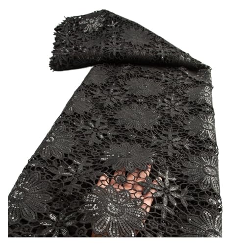 Afrikanischer Kordel-Spitzenstoff, Nigerianischer Wasserlöslicher Spitzenstoff For Frauen, Abendparty-Kleider, 2,5 Yards(TY36105) von CCZRD