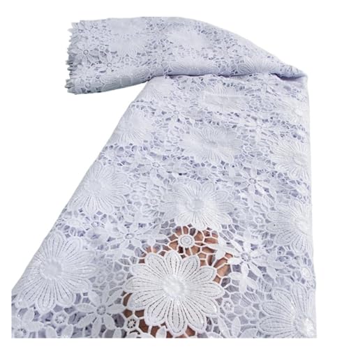 Afrikanischer Kordel-Spitzenstoff, Nigerianischer Wasserlöslicher Spitzenstoff For Frauen, Abendparty-Kleider, 2,5 Yards(TY36106) von CCZRD