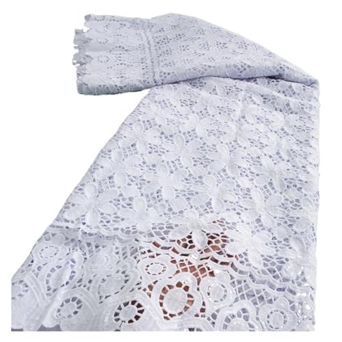 Afrikanischer Kordel-Spitzenstoff, Nigerianischer Wasserlöslicher Spitzenstoff For Frauen, Abendparty-Kleider, 2,5 Yards(TY36108) von CCZRD