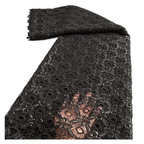 Afrikanischer Kordel-Spitzenstoff, Nigerianischer Wasserlöslicher Spitzenstoff For Frauen, Abendparty-Kleider, 2,5 Yards(TY36109) von CCZRD