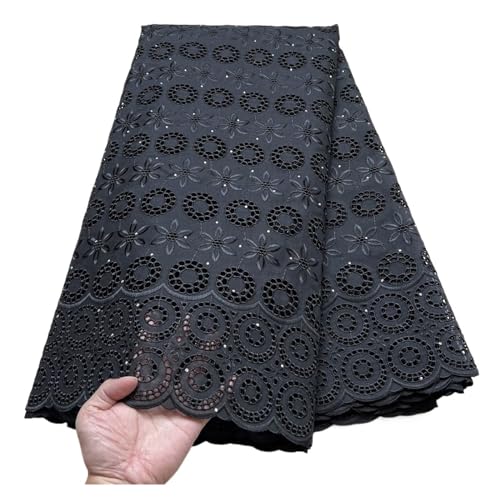 Afrikanischer Nigerianischer Reiner Tüll-Damast-Spitzenstoff, Stickerei, Partykleid, Pailletten, Baumwolltuch, 5 Yards(1) von CCZRD