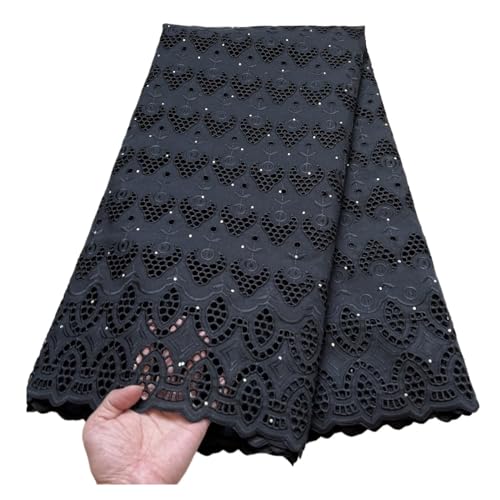 Afrikanischer Nigerianischer Reiner Tüll-Damast-Spitzenstoff, Stickerei, Partykleid, Pailletten, Baumwolltuch, 5 Yards(13) von CCZRD