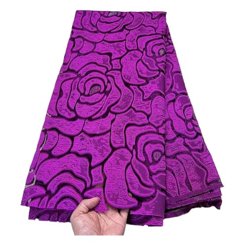Afrikanischer Nigerianischer Tüll-Spitzenstoff, Organza-Stickerei, Partykleid, Brokat, Jacquard, Hochzeit, 5 Yard(7) von CCZRD