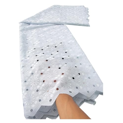 Afrikanischer Schweizer Baumwoll-Spitzenstoff, Nigerianische Schweizer Voilespitze In Der Schweiz Mit Steinen For Hochzeit, 5 Yards(1african lace fabric) von CCZRD