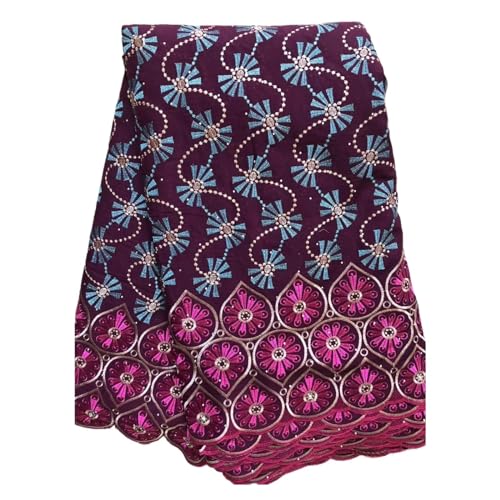 Afrikanischer Spitzenstoff, Baumwoll-Voile-Spitze In Der Schweiz, Nigerianischer Schweizer Spitzenstoff For Hochzeitskleid, Nähen, 5 Yard(LY3210-2) von CCZRD