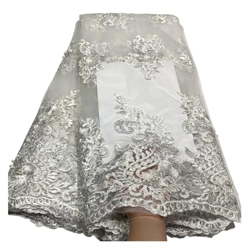 Afrikanischer Spitzenstoff, Französische Nigerianische Spitze, Braut-Schweizer Netz-Tüll-Spitzenstoff For Hochzeit, Party, 5 Yards(13) von CCZRD