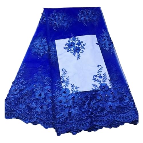 Afrikanischer Spitzenstoff, Französische Nigerianische Spitze, Braut-Schweizer Netz-Tüll-Spitzenstoff For Hochzeit, Party, 5 Yards(8) von CCZRD