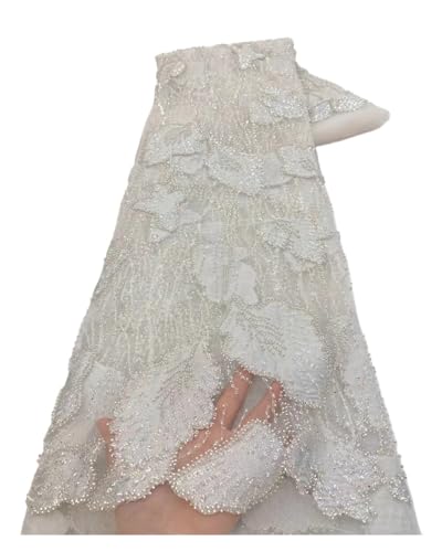 Afrikanischer Spitzenstoff, Französischer Netz-Paillettenstoff, For Nähen, Bestickte Spitze In Tüll, Nigeria-Stoff, 5 Yards(10) von CCZRD