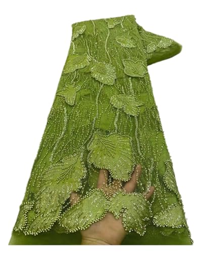 Afrikanischer Spitzenstoff, Französischer Netz-Paillettenstoff, For Nähen, Bestickte Spitze In Tüll, Nigeria-Stoff, 5 Yards(7) von CCZRD
