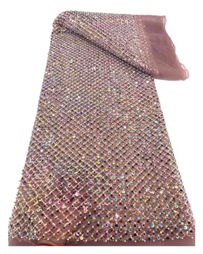 Afrikanischer Spitzenstoff, Französischer Perlen-Luxus-Tüll, Nigerianische Pailletten, Netz-Spitzenstoff For Hochzeitskleid, 5 Yards(3) von CCZRD