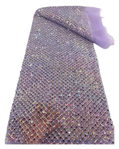 Afrikanischer Spitzenstoff, Französischer Perlen-Luxus-Tüll, Nigerianische Pailletten, Netz-Spitzenstoff For Hochzeitskleid, 5 Yards(4) von CCZRD