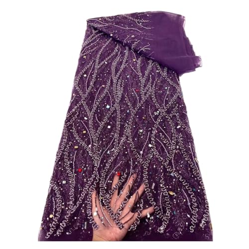 Afrikanischer Spitzenstoff, Goldfarben, Französischer Netz-Paillettenstoff, Nähen, Bestickte Spitze, Tüll, 5 Yard(3 farican lace) von CCZRD