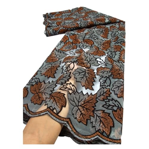 Afrikanischer Spitzenstoff, Nigerianischer Netz-Spitzenstoff, Kleider, Nähmaterial For Abendpartys(1,2.5 Yards) von CCZRD