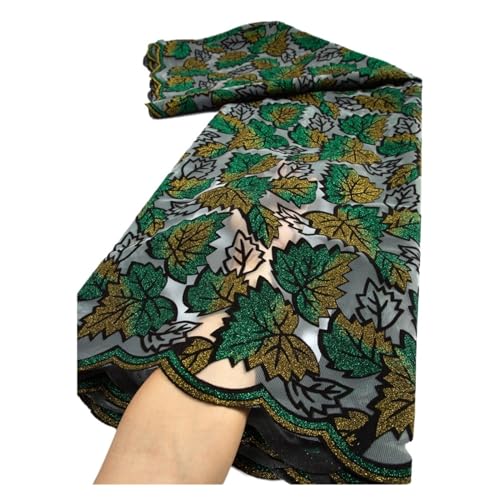 Afrikanischer Spitzenstoff, Nigerianischer Netz-Spitzenstoff, Kleider, Nähmaterial For Abendpartys(5,2.5 Yards) von CCZRD