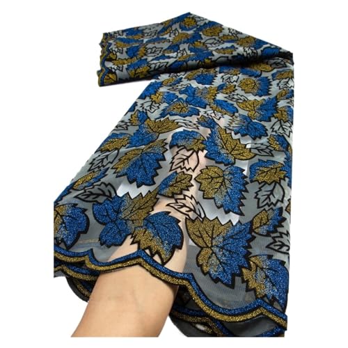 Afrikanischer Spitzenstoff, Nigerianischer Netz-Spitzenstoff, Kleider, Nähmaterial For Abendpartys(7,2.5 Yards) von CCZRD