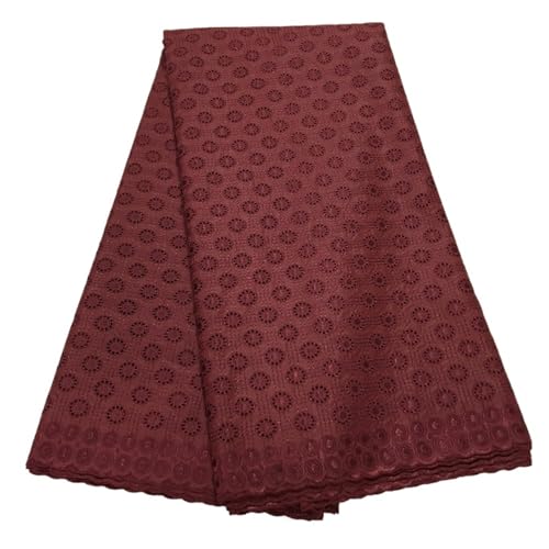 Afrikanischer Spitzenstoff, Stickerei, Schweizer Nigerianischer Voile-Baumwollspitzenstoff For Männer, Nähmaterialien, 5 Yards(6) von CCZRD