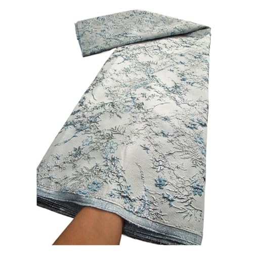 Ankunft Afrikanischer Jacquard-Spitzenstoff, Nigerianischer Brokatstoff, Organza-Spitze For Hochzeit, Abend, Abschlussball, Damenkleider(TY34641,2.5 Yards) von CCZRD