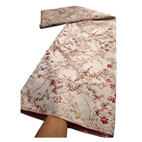 Ankunft Afrikanischer Jacquard-Spitzenstoff, Nigerianischer Brokatstoff, Organza-Spitze For Hochzeit, Abend, Abschlussball, Damenkleider(TY34642,2.5 Yards) von CCZRD