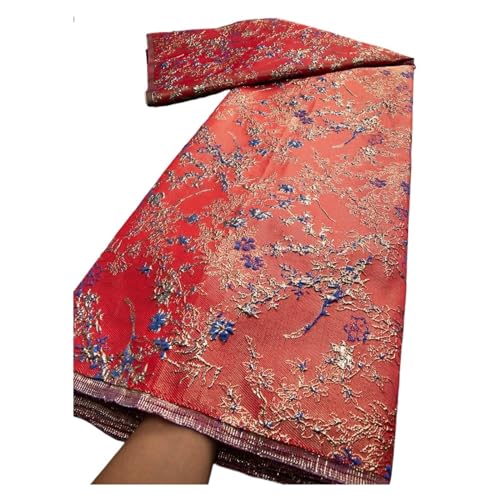 Ankunft Afrikanischer Jacquard-Spitzenstoff, Nigerianischer Brokatstoff, Organza-Spitze For Hochzeit, Abend, Abschlussball, Damenkleider(TY34644,2.5 Yards) von CCZRD