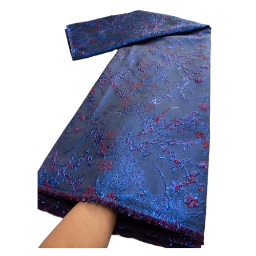 Ankunft Afrikanischer Jacquard-Spitzenstoff, Nigerianischer Brokatstoff, Organza-Spitze For Hochzeit, Abend, Abschlussball, Damenkleider(TY34646,2.5 Yards) von CCZRD