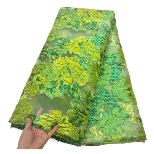 Ankunft Afrikanischer Organza-Spitzenstoff Französischer Brokat-Jacquard-Spitzenstoff For Brautabendkleid Material 5 Yard(LY3979-1) von CCZRD