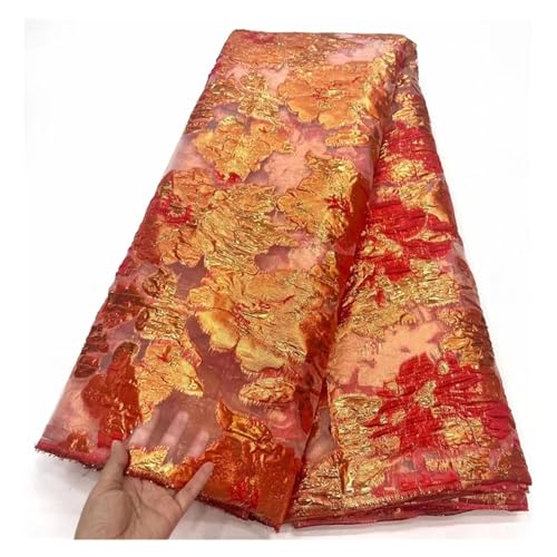 Ankunft Afrikanischer Organza-Spitzenstoff Französischer Brokat-Jacquard-Spitzenstoff For Brautabendkleid Material 5 Yard(LY3979-2) von CCZRD