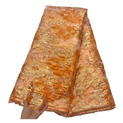 Ankunft Afrikanischer Organza-Spitzenstoff Französischer Brokat-Jacquard-Spitzenstoff For Brautabendkleid Material 5 Yard(LY3979-4) von CCZRD