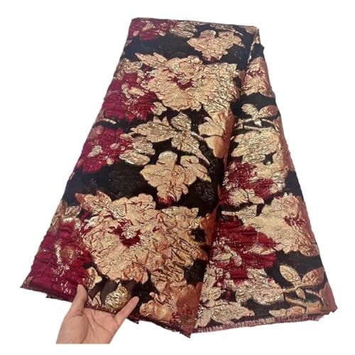 Ankunft Afrikanischer Organza-Spitzenstoff Französischer Brokat-Jacquard-Spitzenstoff For Brautabendkleid Material 5 Yard(LY3979-5) von CCZRD
